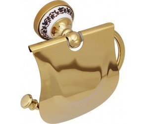 Держатель туалетной бумаги с крышкой Fixsen Bogema-gold FX-78510G